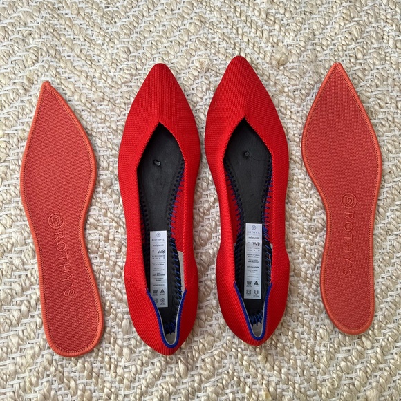 Rothy’s The Point Women’s Flats in Bright Red - Picture 9 of 10